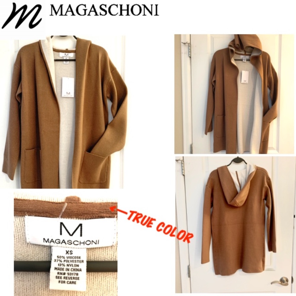NWT MAGASCHONI Open Front Sweater/Jacket w HOOD XS
